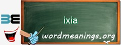 WordMeaning blackboard for ixia